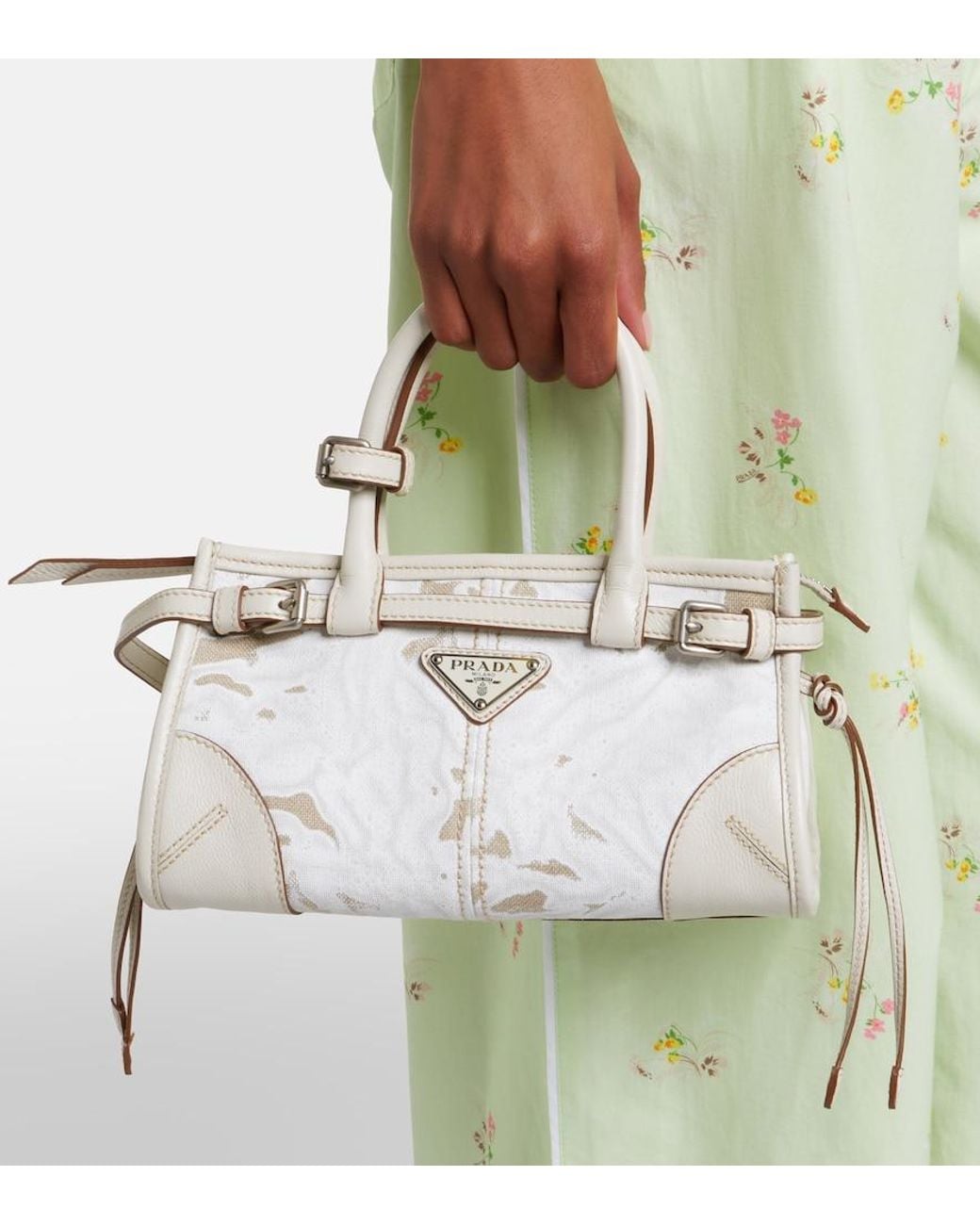 Borsa Bonnie Small di Prada in White