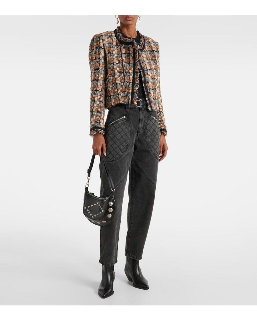 Isabel Marant Metallic Kerry Cropped Wool-Blend Jacket