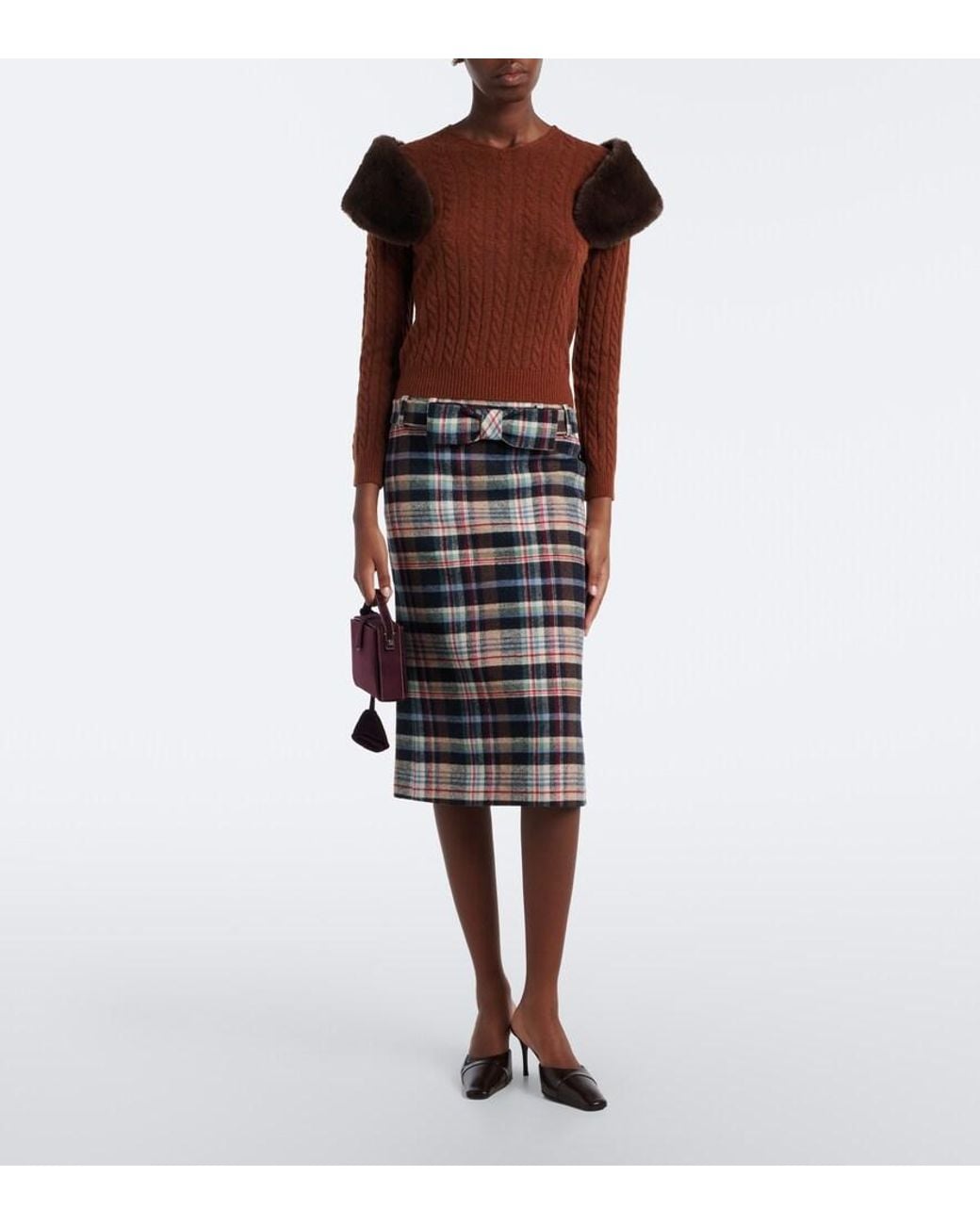 ShuShu/Tong Brown Cable-Knit Wool-Blend Sweater