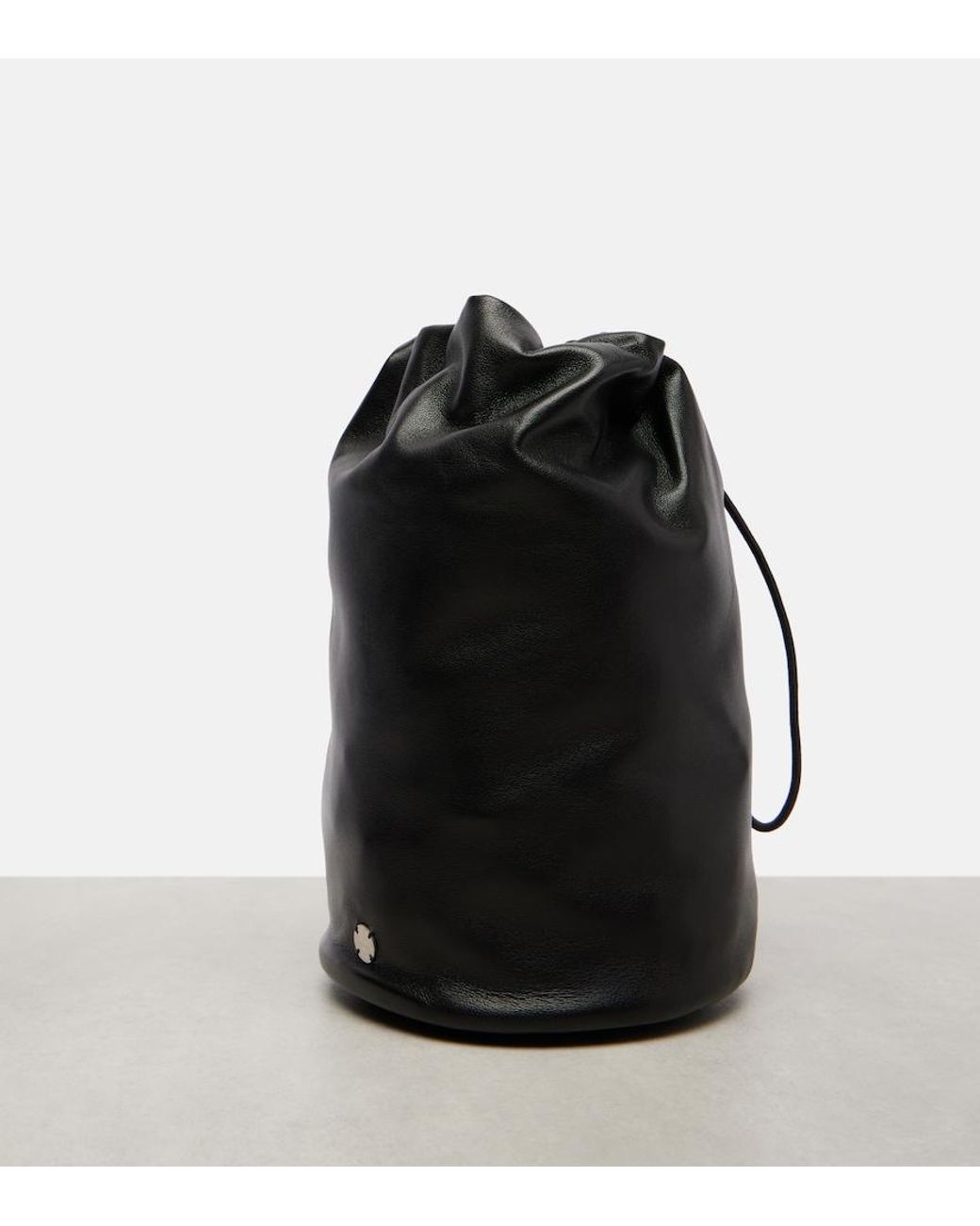 The Row Black Astra Leather Pouch