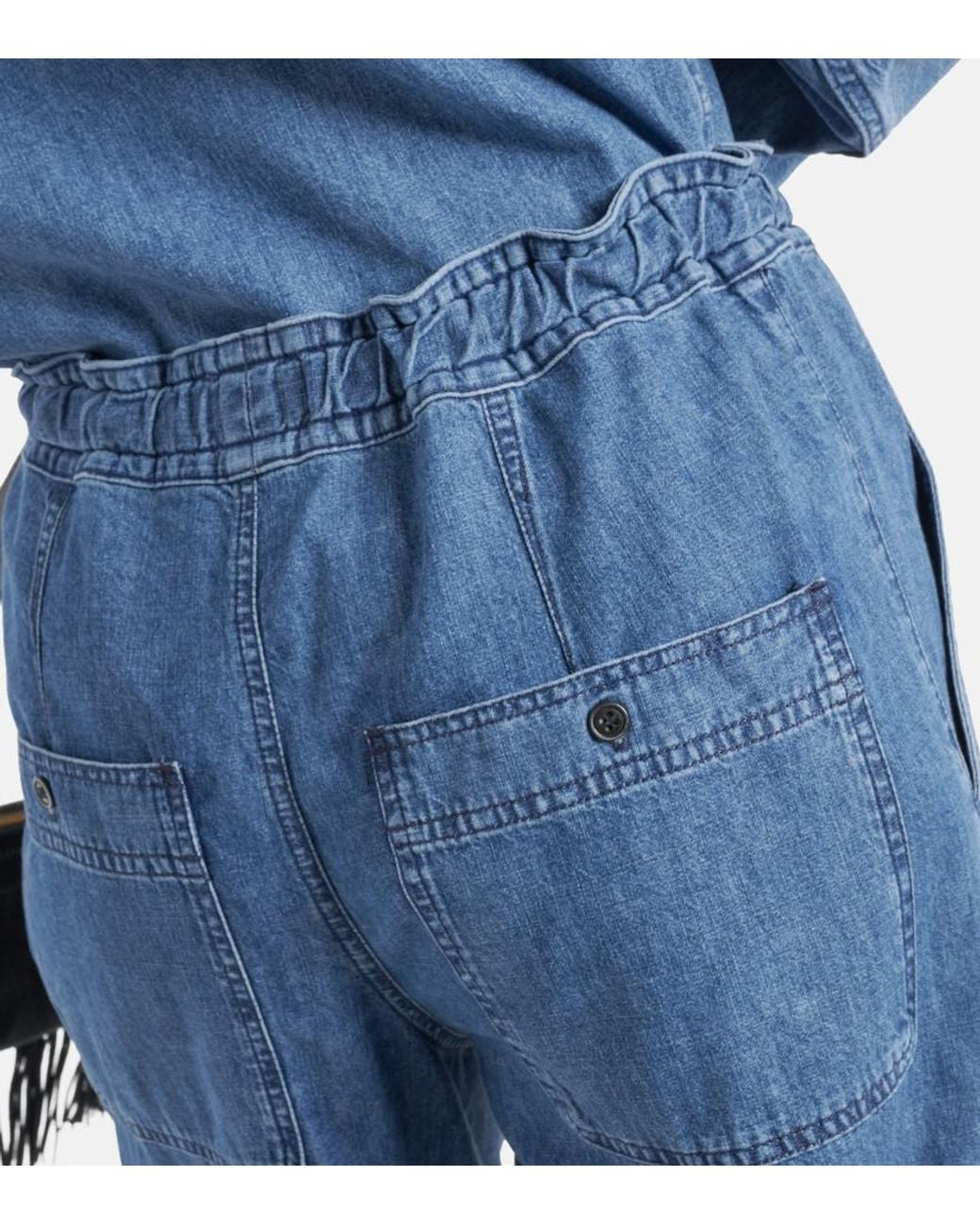 Isabel Marant Blue Ivy Mid-Rise Denim Cargo Pants