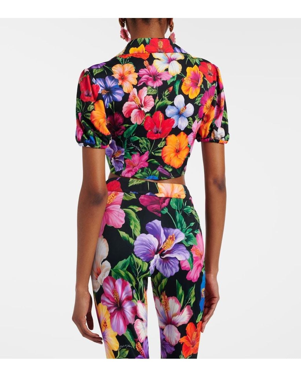 Dolce & Gabbana Multicolor Floral Crop Top