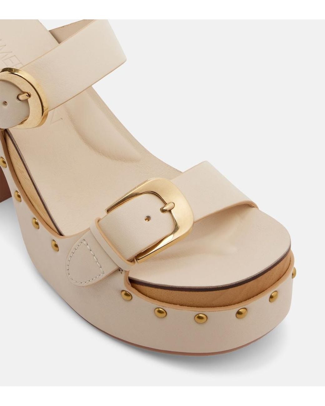Zimmermann Natural Alight Studded Leather Platform Sandals