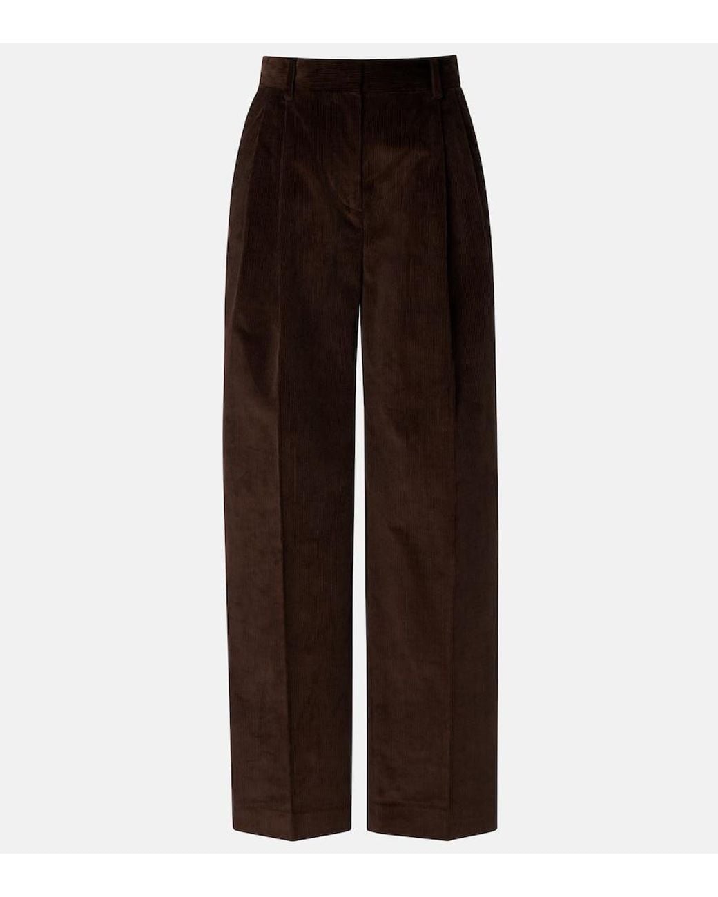 Totême Brown Cotton Corduroy Wide-Leg Pants