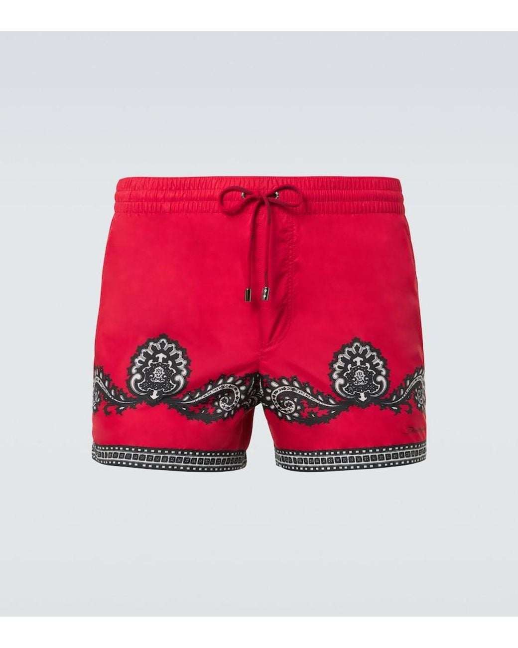 Dolce & Gabbana Red Short Swim Trunks With Bandanna for men