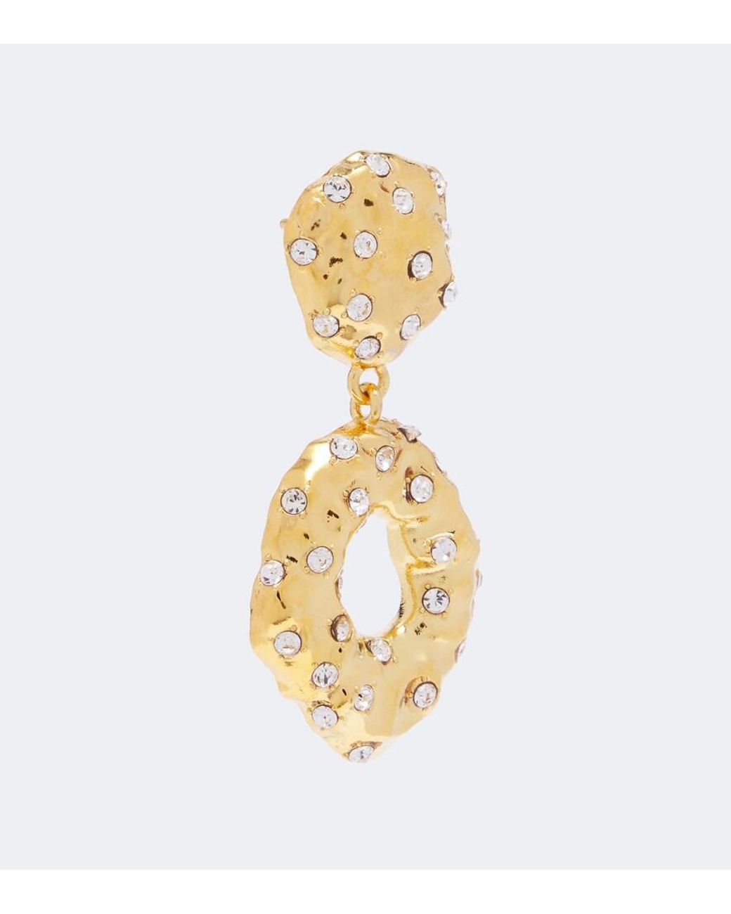 Oscar de la Renta Metallic Crystal-Embellished Drop Earrings