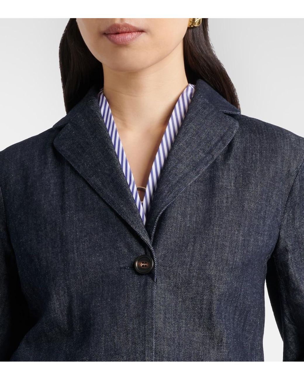 Max Mara Blue Leone Denim Blazer