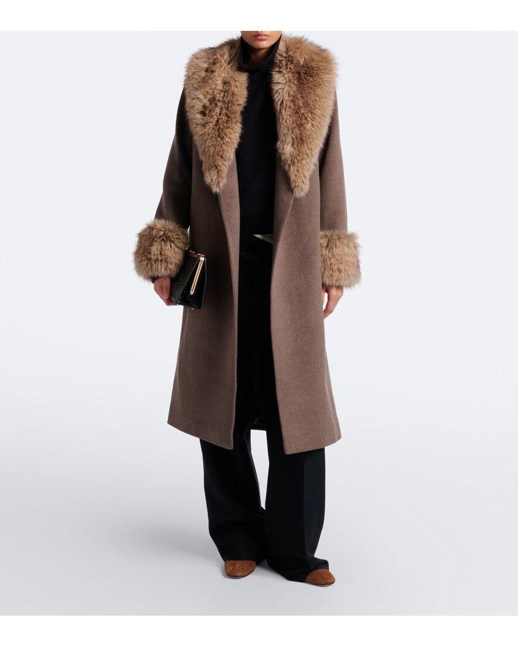Jonathan Simkhai Brown Kinsley Wool-Blend Wrap Coat