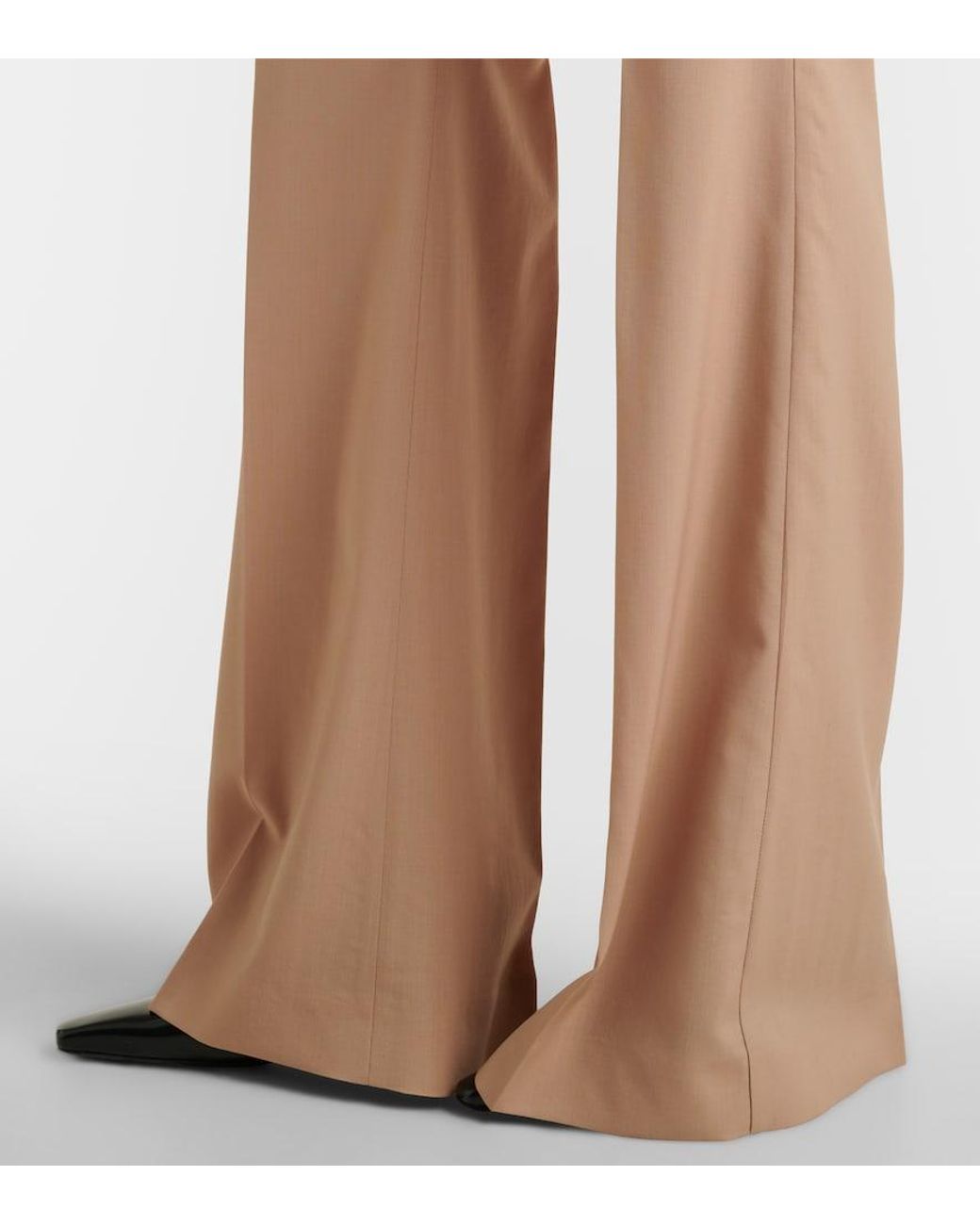 Sportmax Natural Virgin Wool Flared Pants
