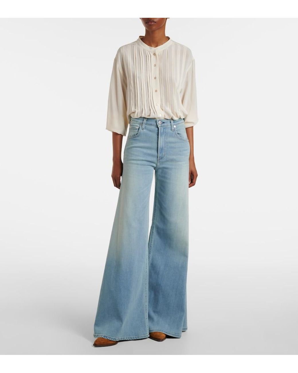 Citizens of Humanity Blue Amari High-Rise Wide-Leg Jeans