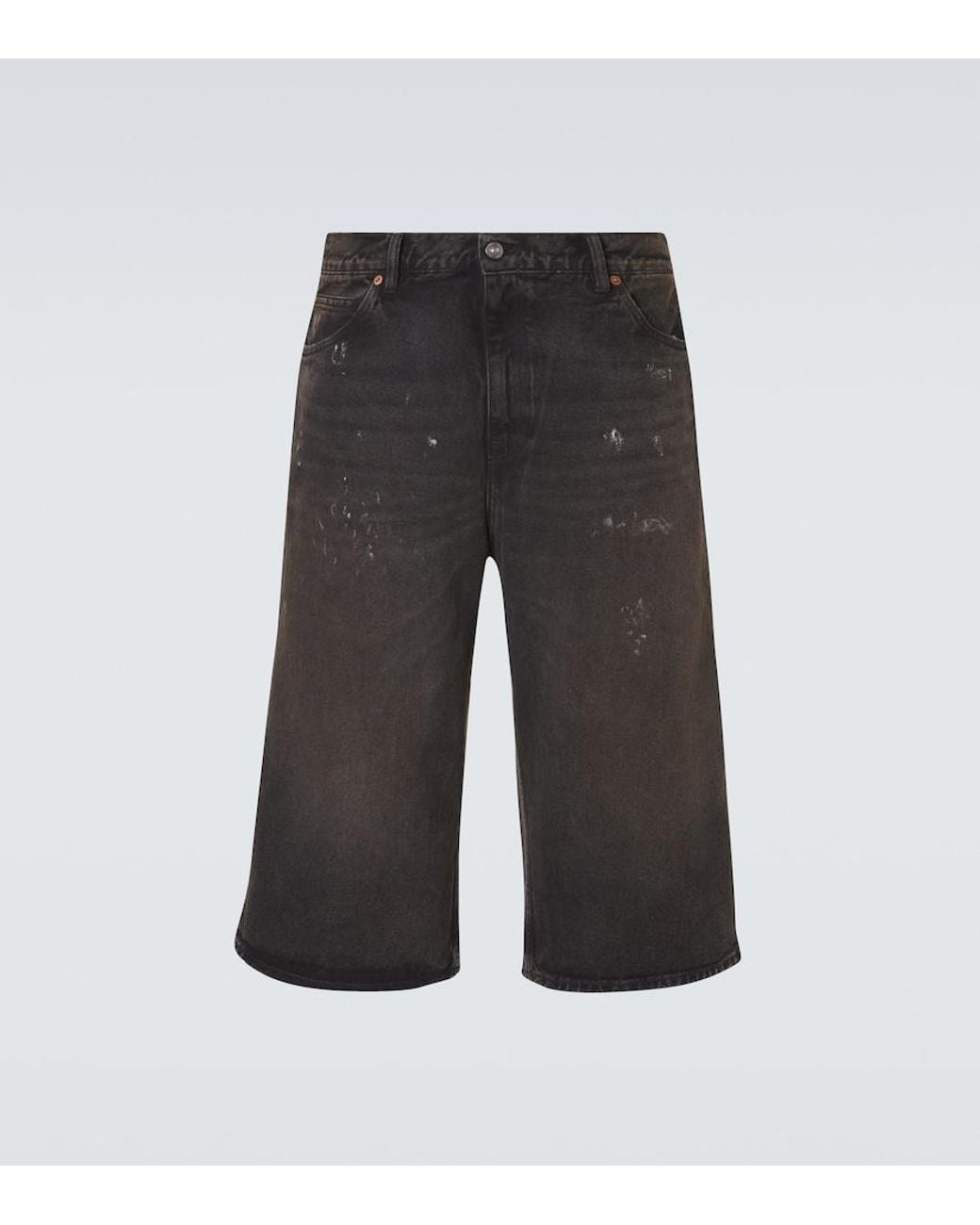 Our Legacy Gray Capri Cut Distressed Shorts for men
