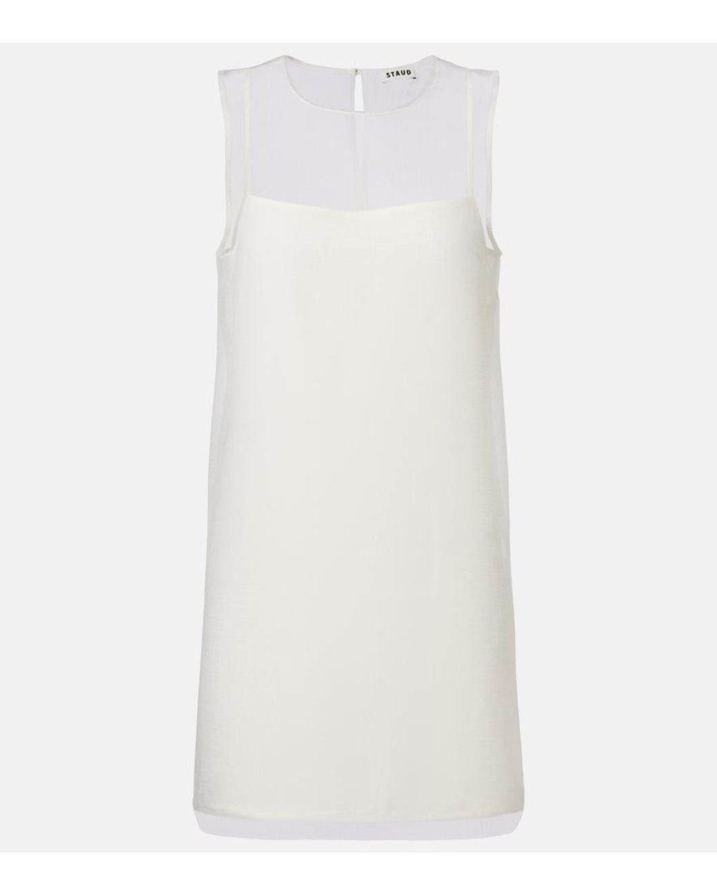 Staud White Brea Layered Shift Dress
