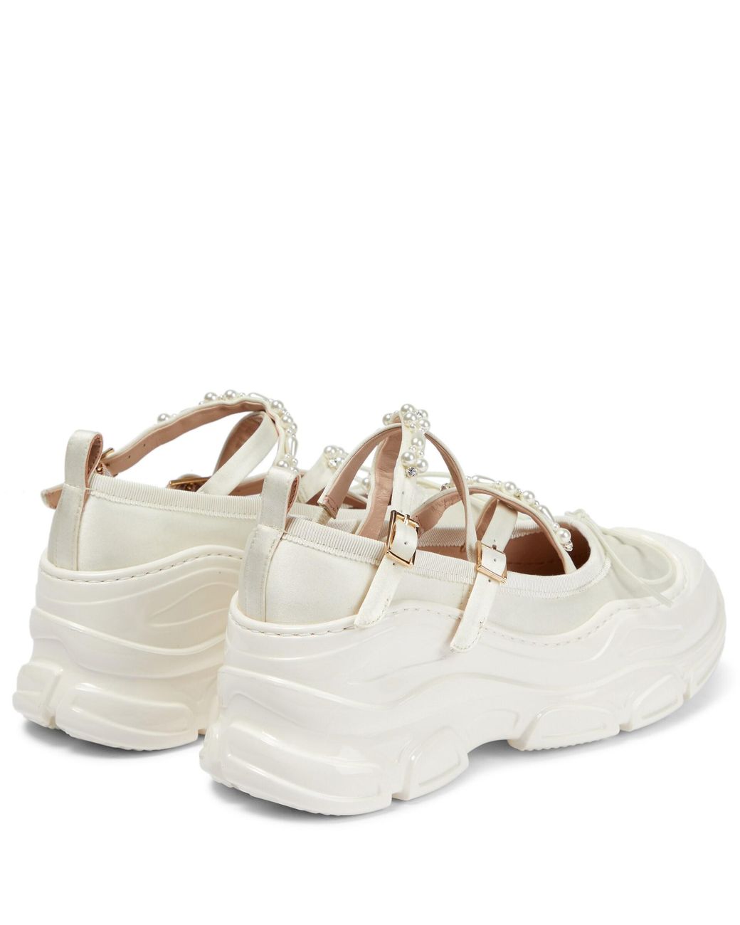 Simone Rocha エンヘリッシュトトレス 7122T0109 WHITE Simone Rocha Embellished Sneakers in White | Lyst