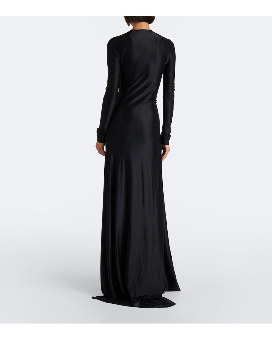 Victoria Beckham Black Florence Gathered Jersey Gown