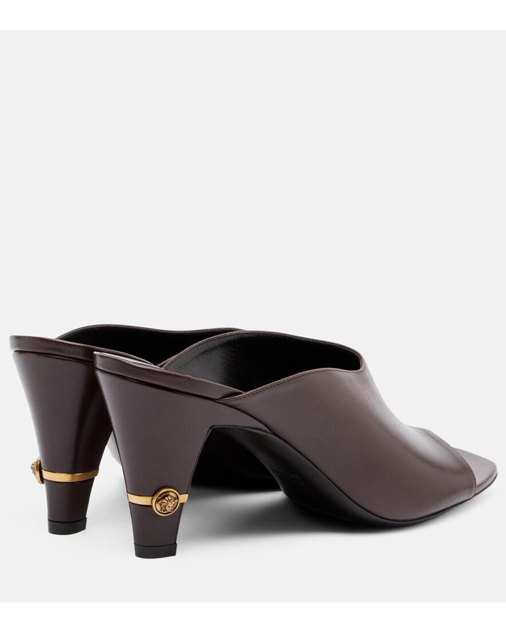 Versace Brown Giulietta Leather Mules