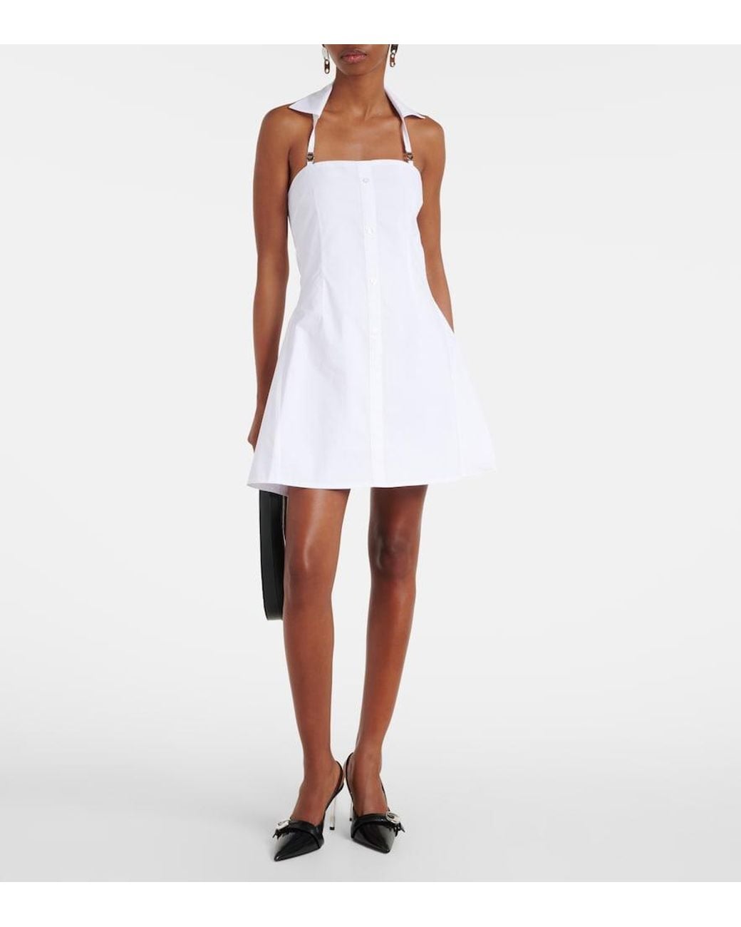 Vestido Corto De Algodon Coperni de color White