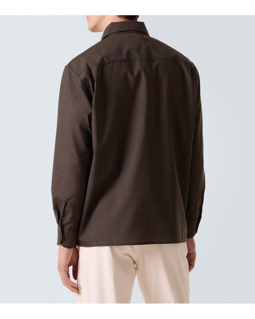 Saman Amel Hemd Aus Wolle in Green für Herren