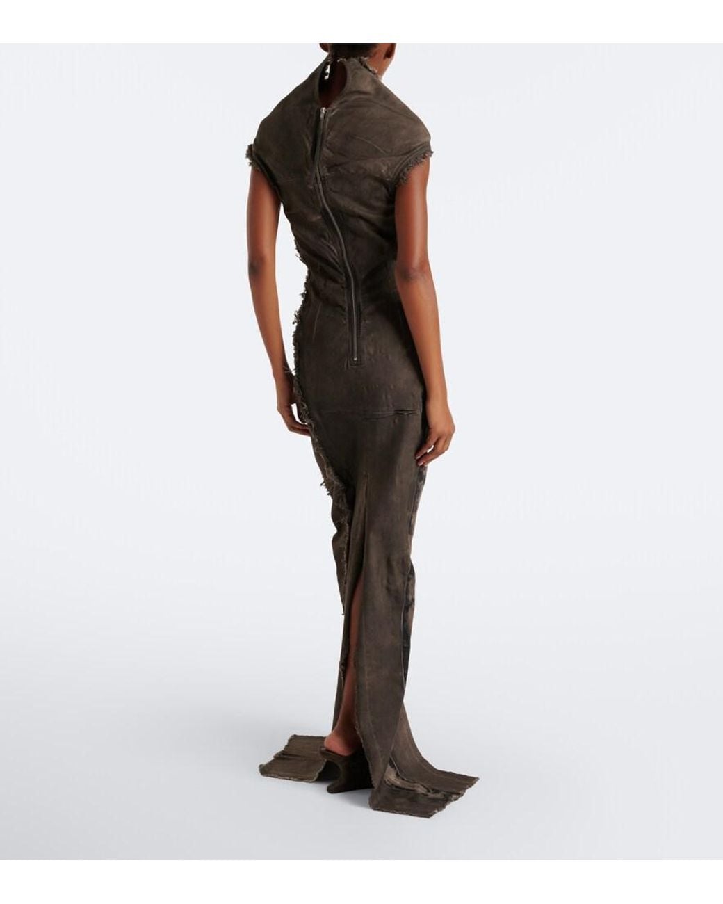 Rick Owens Gray Drkshdw Sl Etna Denim Maxi Dress