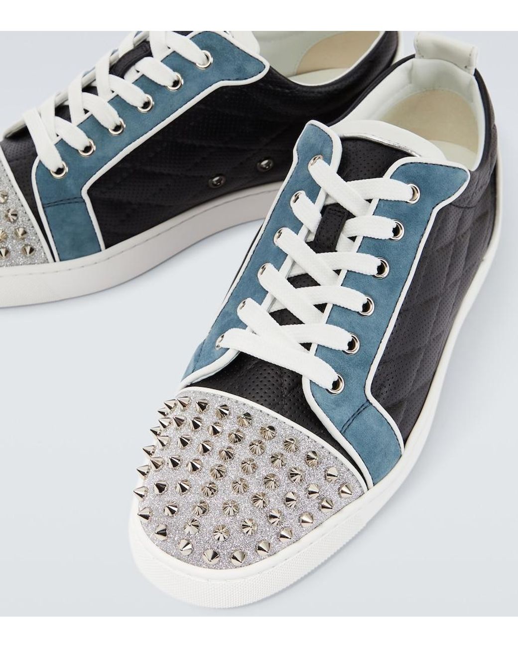 Christian Louboutin Louis Junior Spikes Sneakers in Black Christian Louboutin Louis Junior Spikes Sneakers in Black