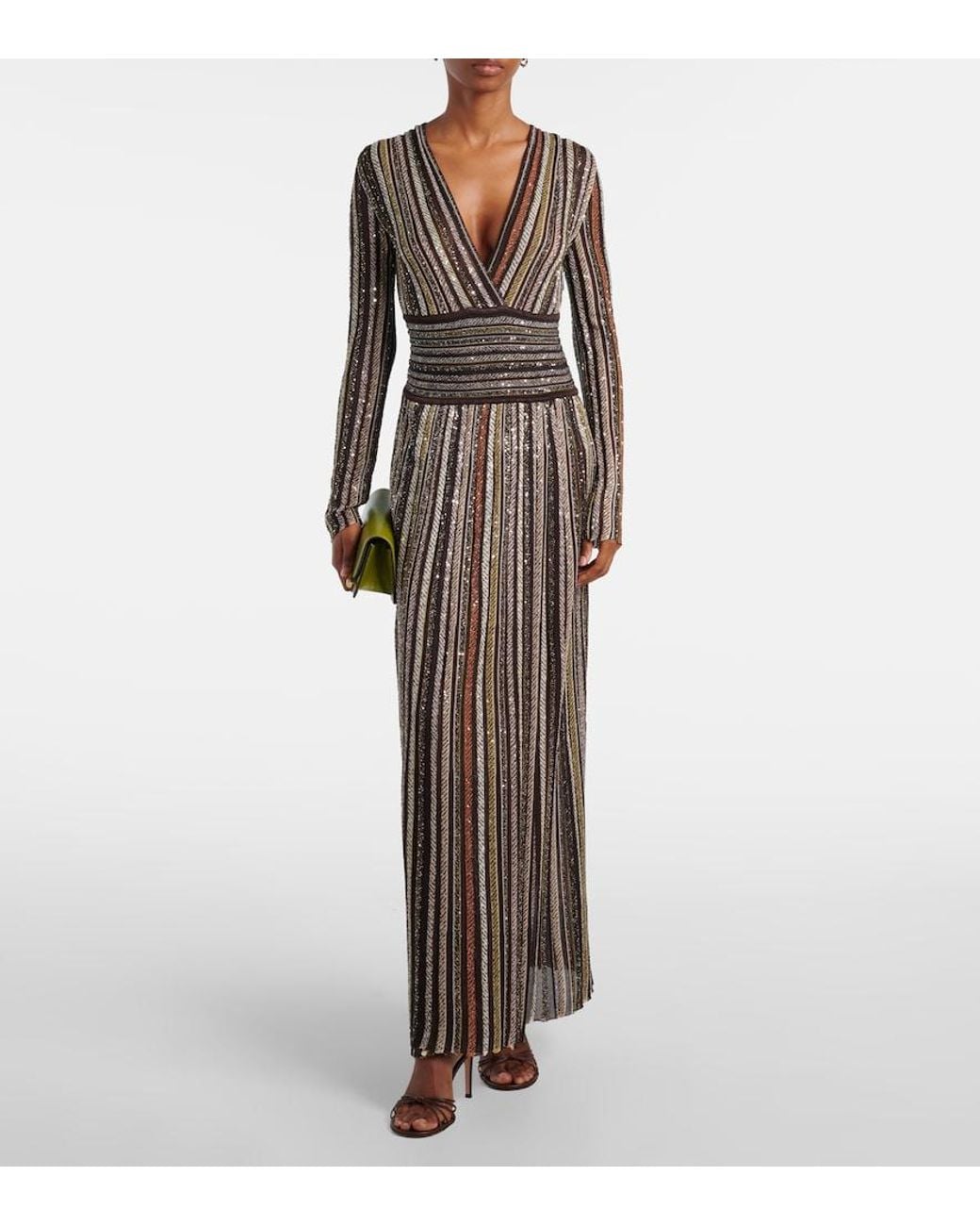 Missoni Multicolor Sequined Striped Gown