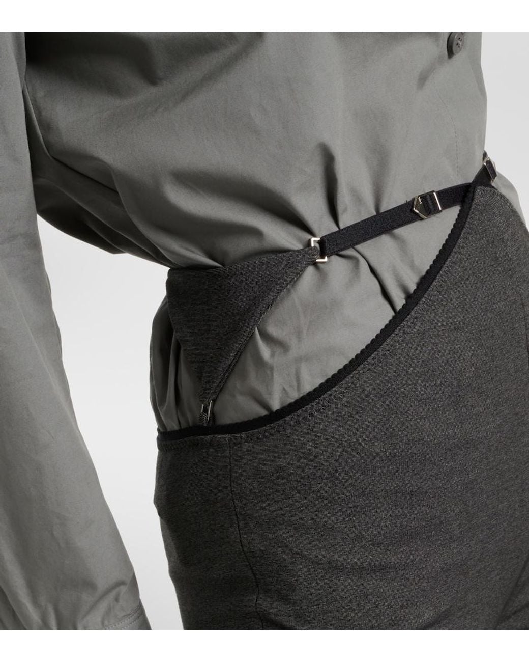 The Attico Blue Cutout Jersey Flared Pants