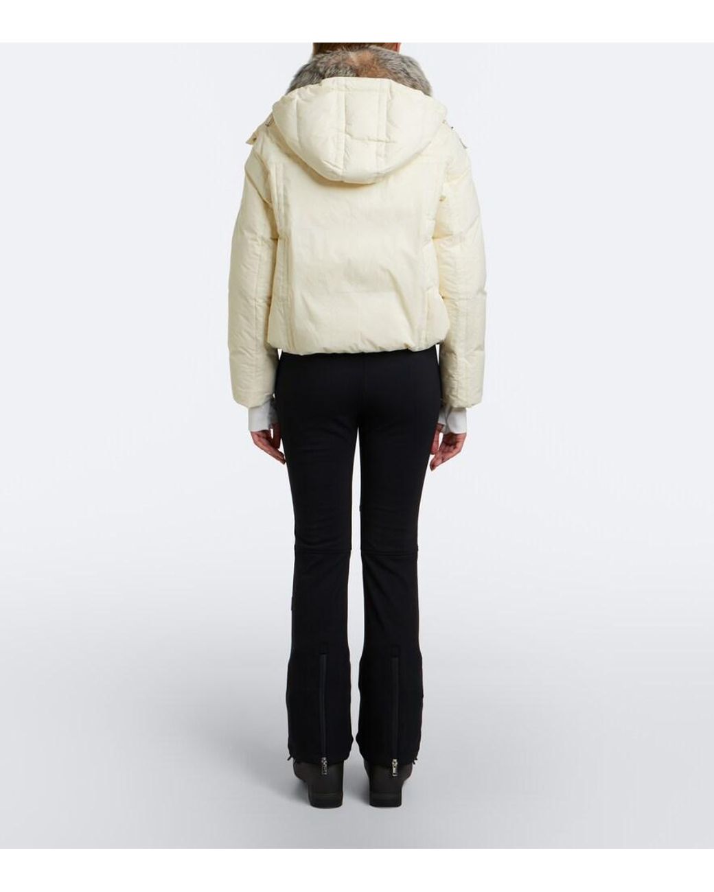 Yves Salomon Natural Shearling-Trimmed Hooded Down Ski Jacket