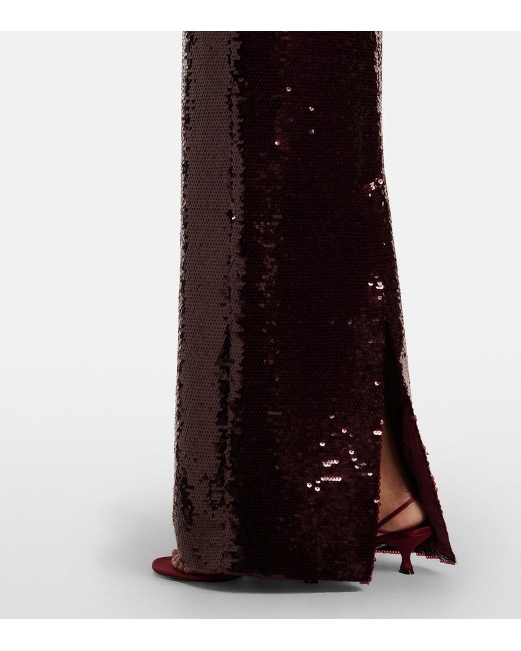 The New Arrivals Ilkyaz Ozel Purple Sisu Bow-Detail Sequined Bustier Gown
