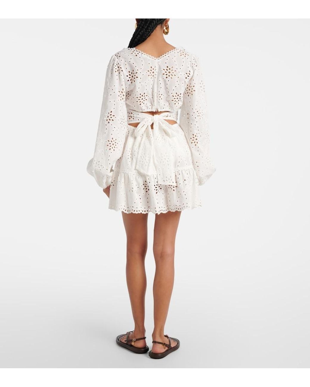 Alexandra Miro White Mariah Cotton Minidress