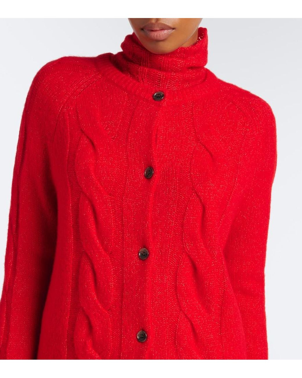 Lisa Yang Red Gwyneth Cashmere And Silk Cardigan