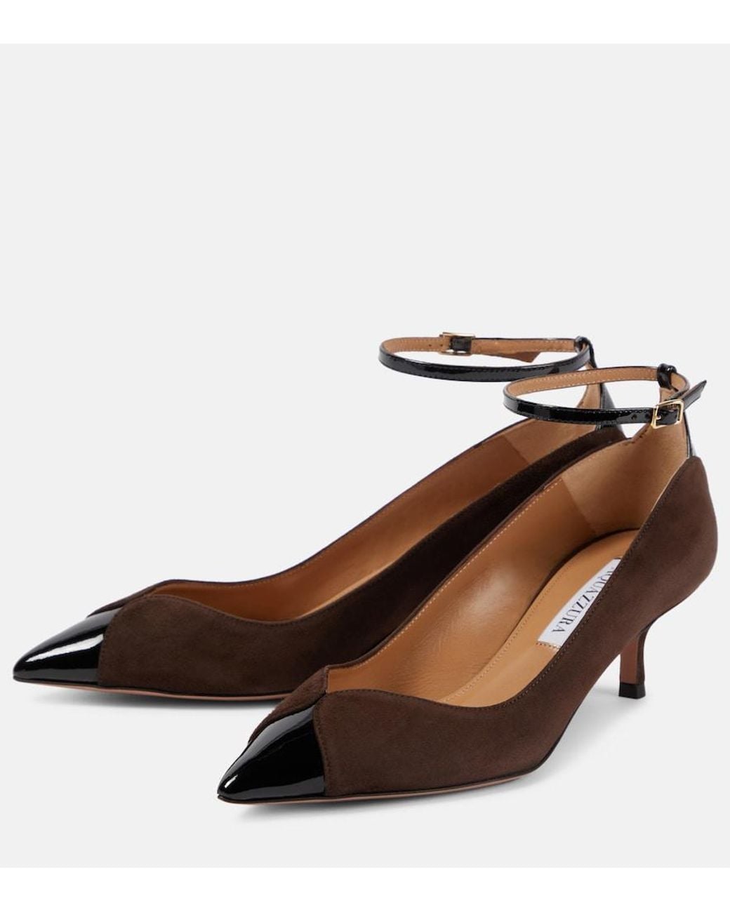 Aquazzura Brown Pinot 50 Suede Pumps