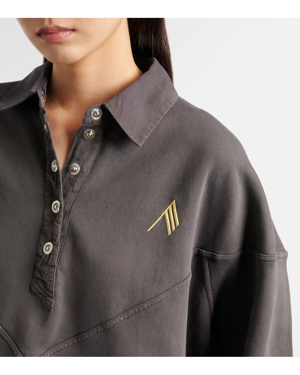 The Attico Gray Cotton Sweatshirt