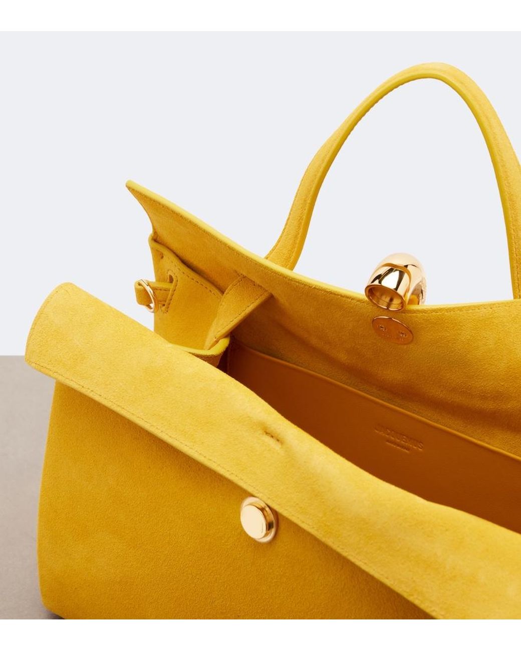 Jacquemus Yellow Valerie Suede Top-Handle Bag