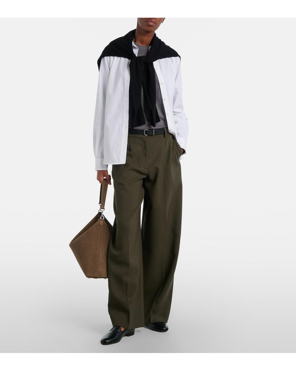 Totême  Brown Bevel Medium Suede Shoulder Bag