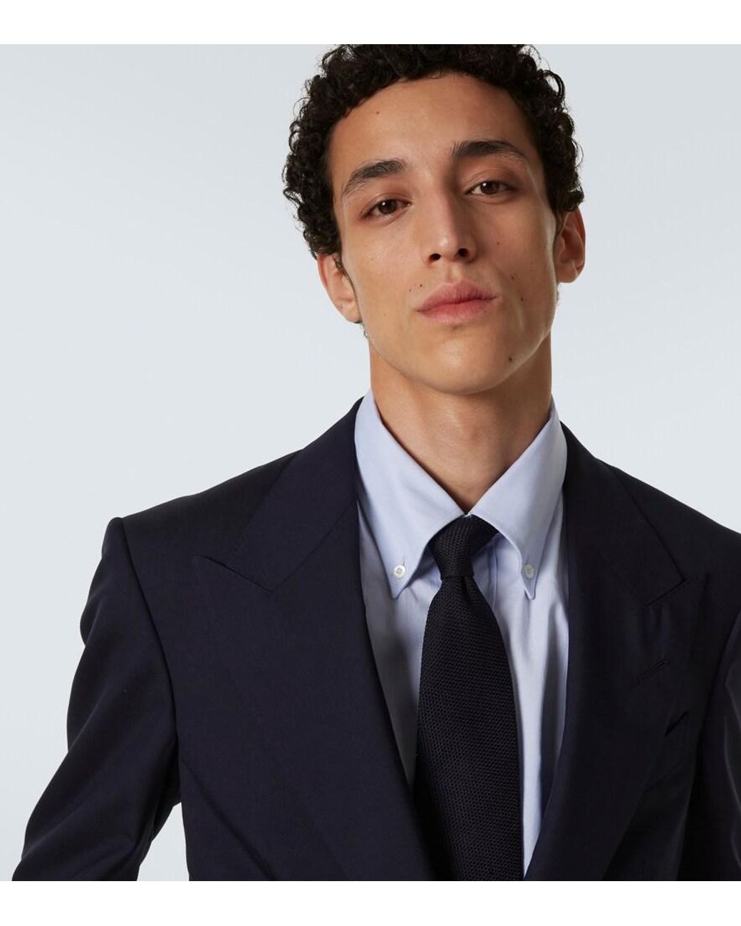 Thom Sweeney Blue Silk Grenadine Tie for men