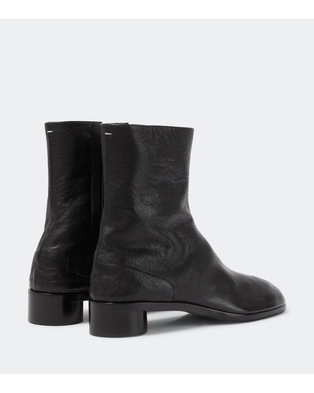 Maison Margiela Black Tabi Leather Ankle Boots for men