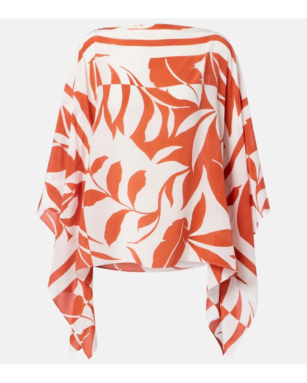 Max Mara Red Tambuto Printed Silk Blouse
