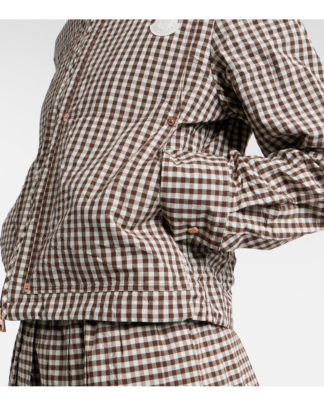 Moncler Brown Checked Cotton-Blend Jacket