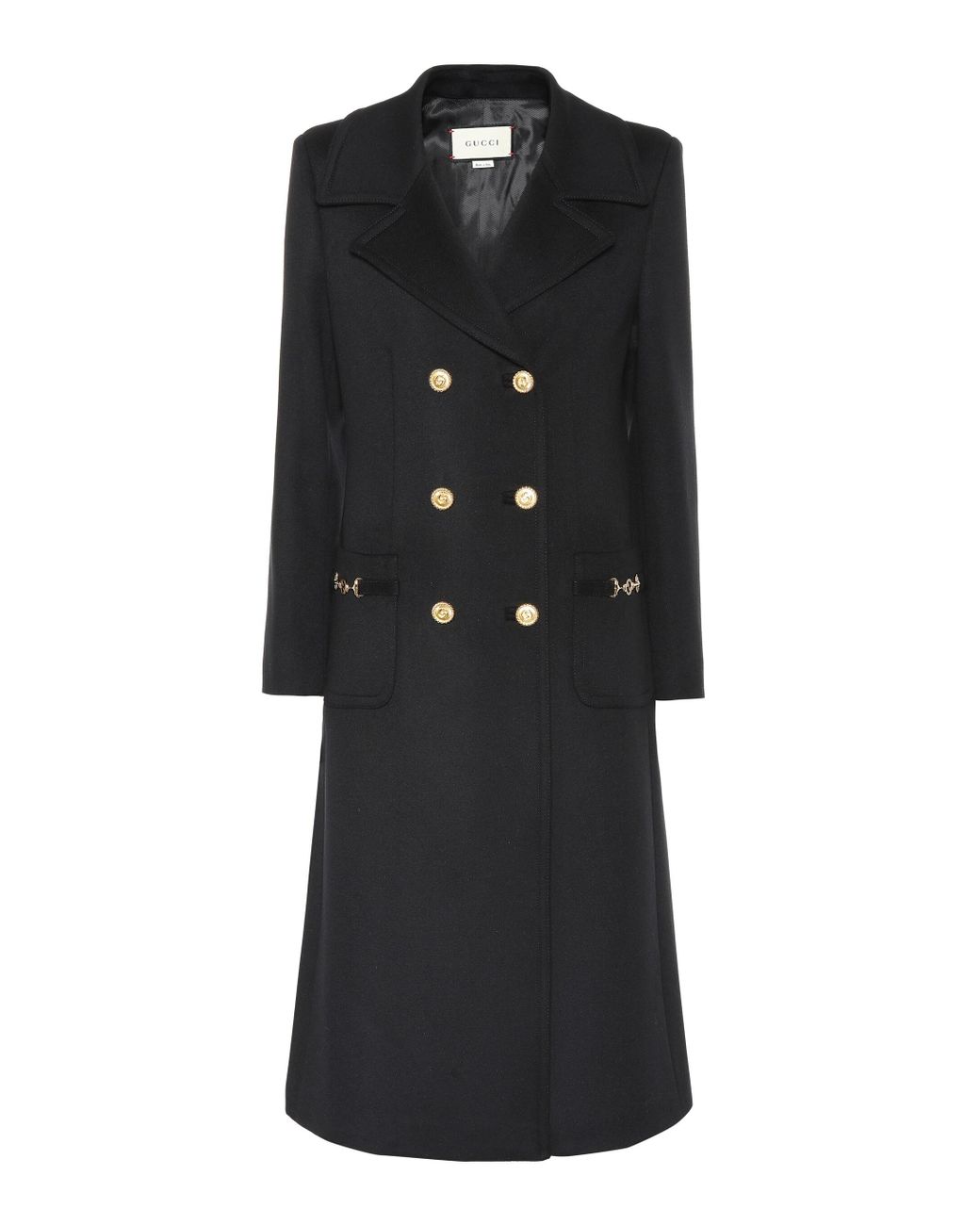 Gucci Wool Coat in Black - Lyst