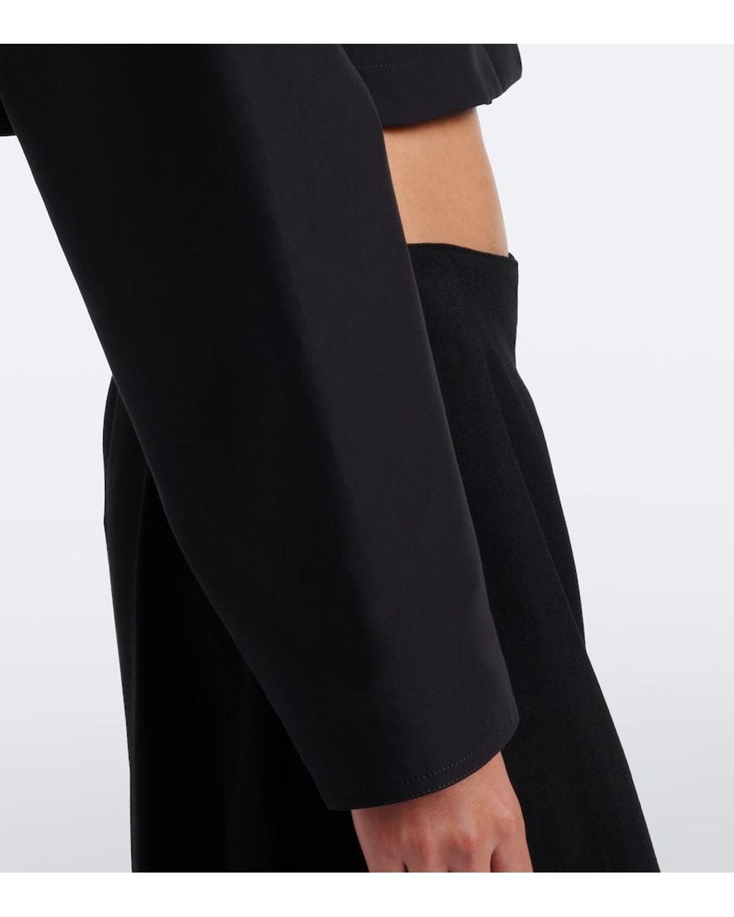 Alaïa Black Cropped Cotton And Silk Jacket