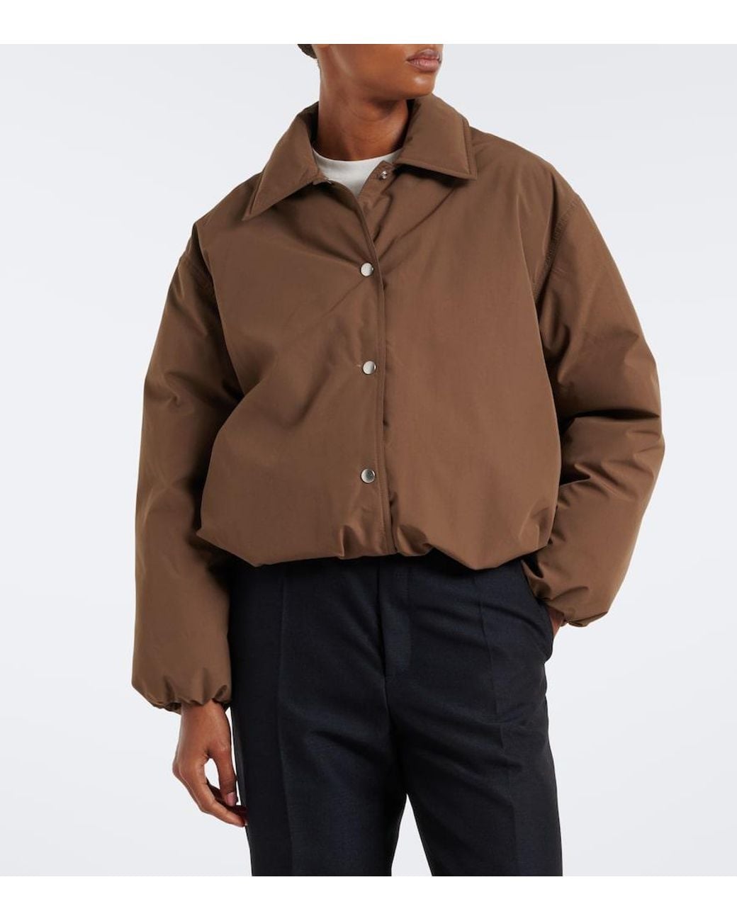 Jil Sander Brown Techincal Down Jacket