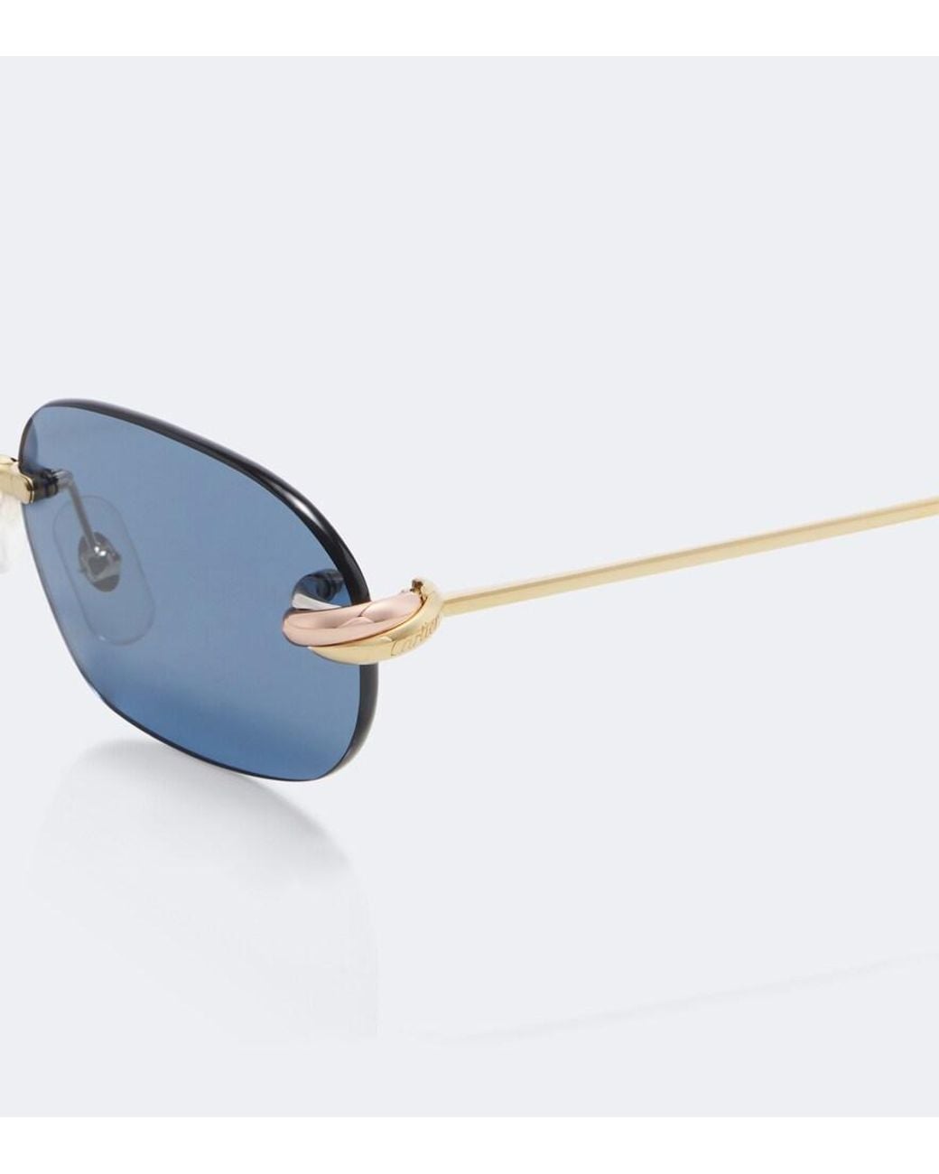 Cartier Blue Trinity De Cartier Rectangular Sunglasses