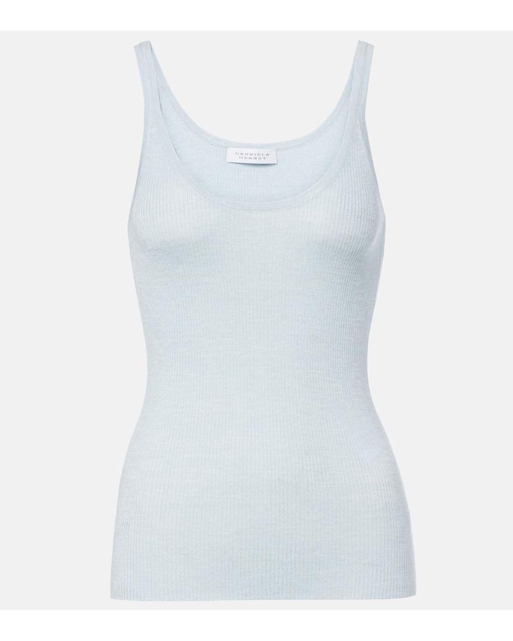 Gabriela Hearst Blue Cinxia Cashmere, Silk, And Hemp Tank Top