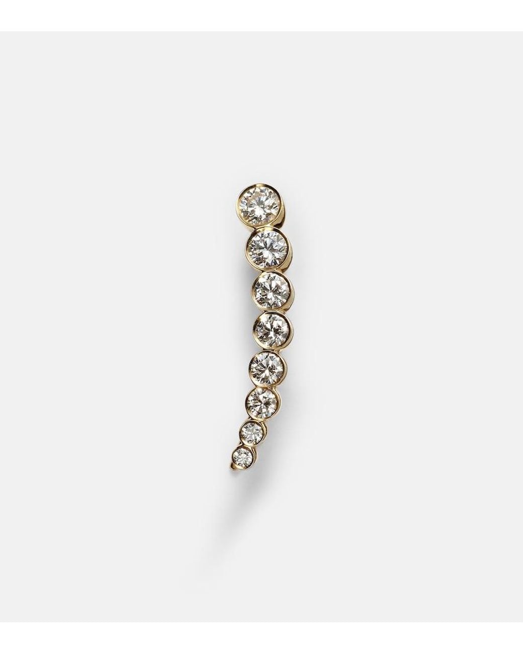 Sophie Bille Brahe White Croissant De Lune 18Kt Single Earring With Diamonds