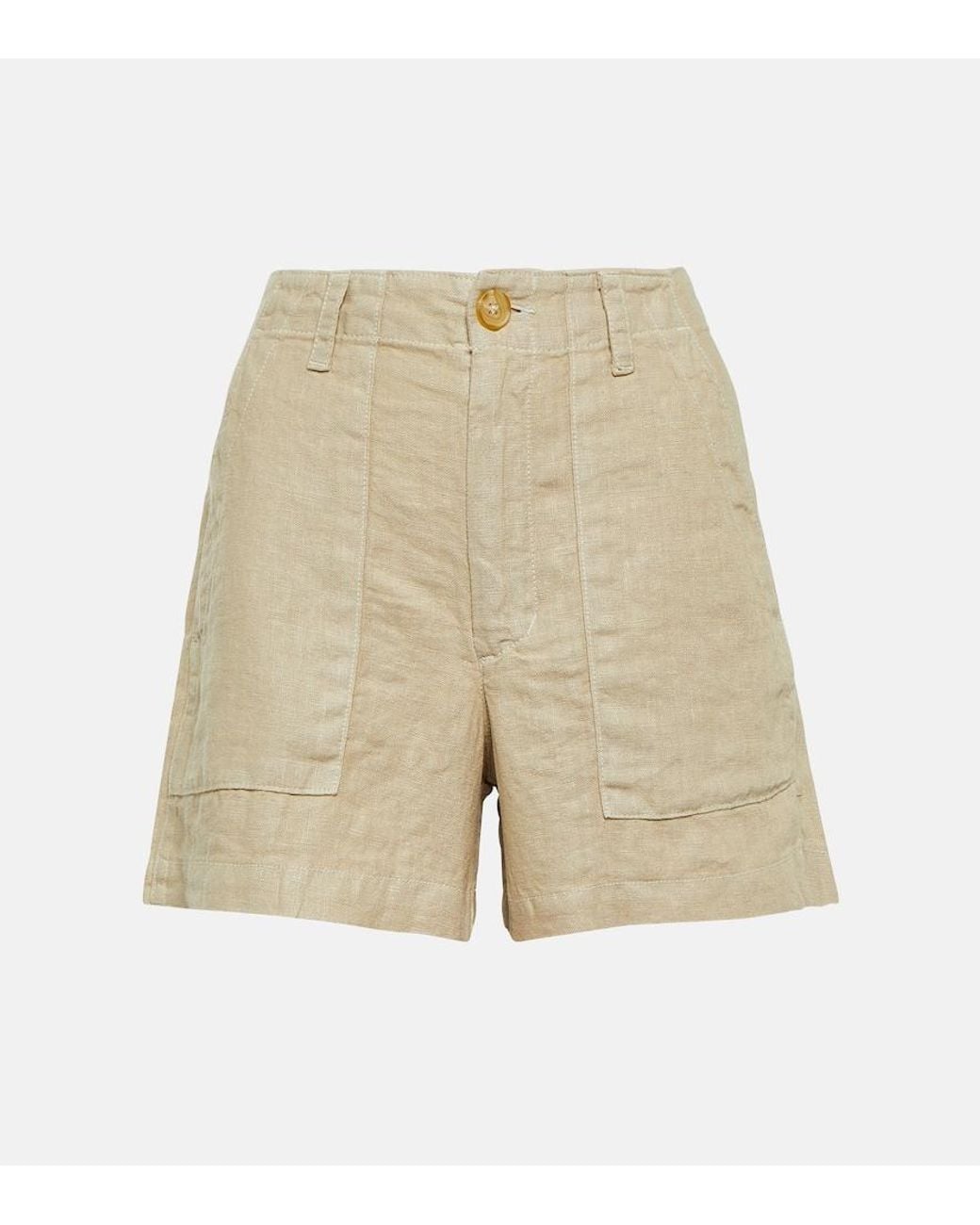 Velvet Natural Fallon Linen Shorts