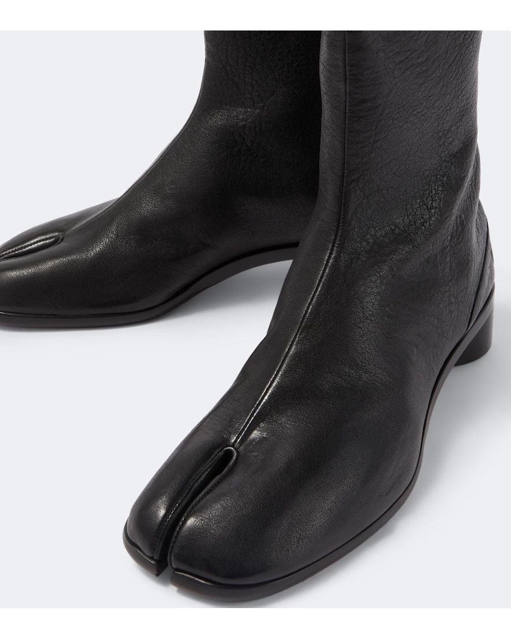 Maison Margiela Black Tabi Leather Ankle Boots for men