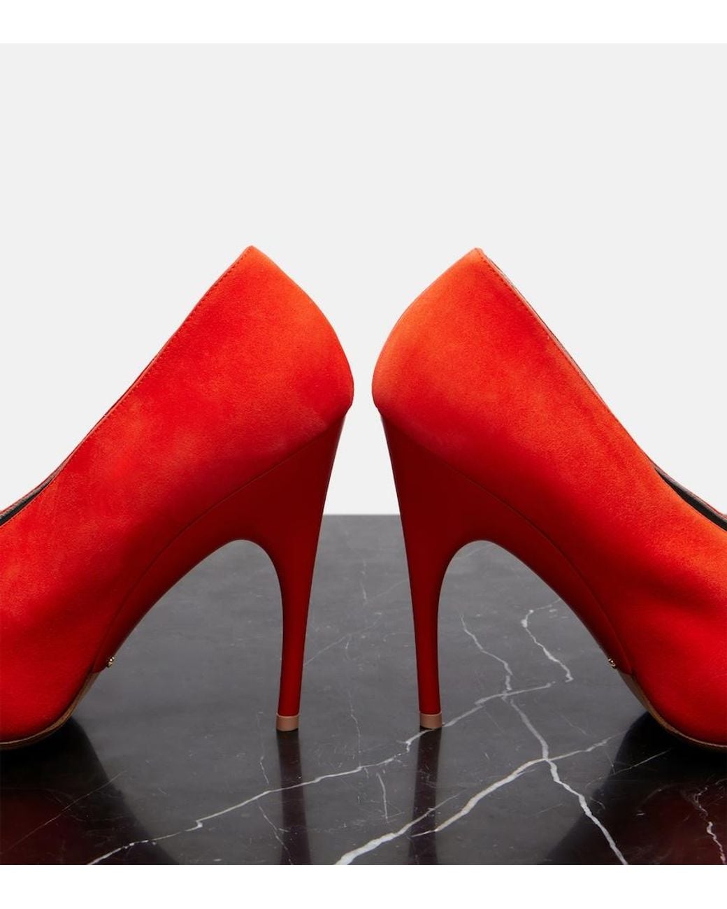 Balenciaga Red Duchesse Suede Pumps