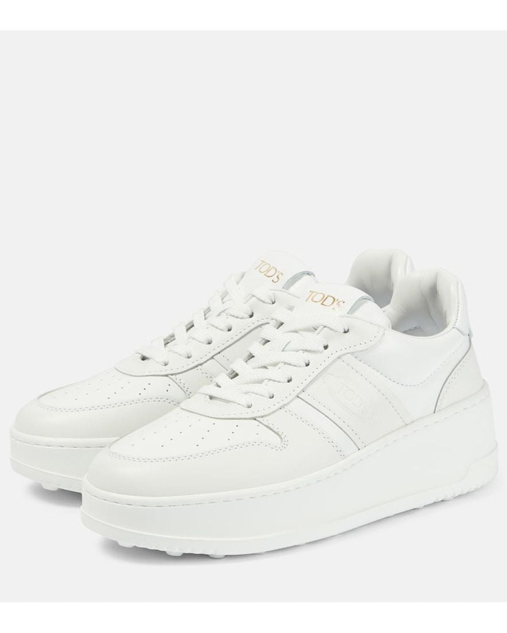 Tod's White Leather Platform Sneakers