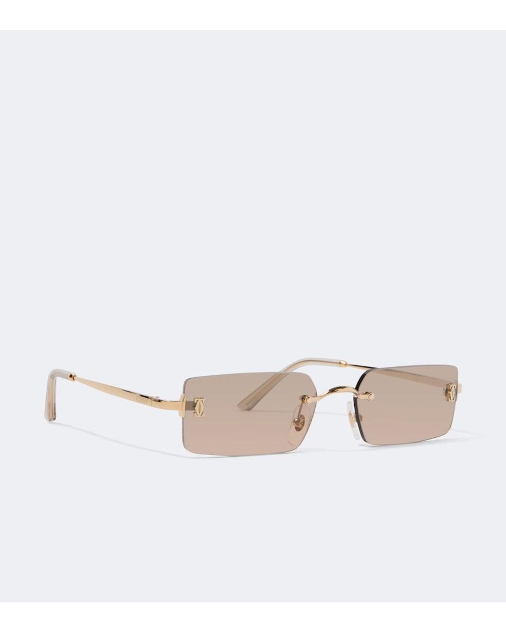 Cartier Metallic Signature C Rectangular Sunglasses for men