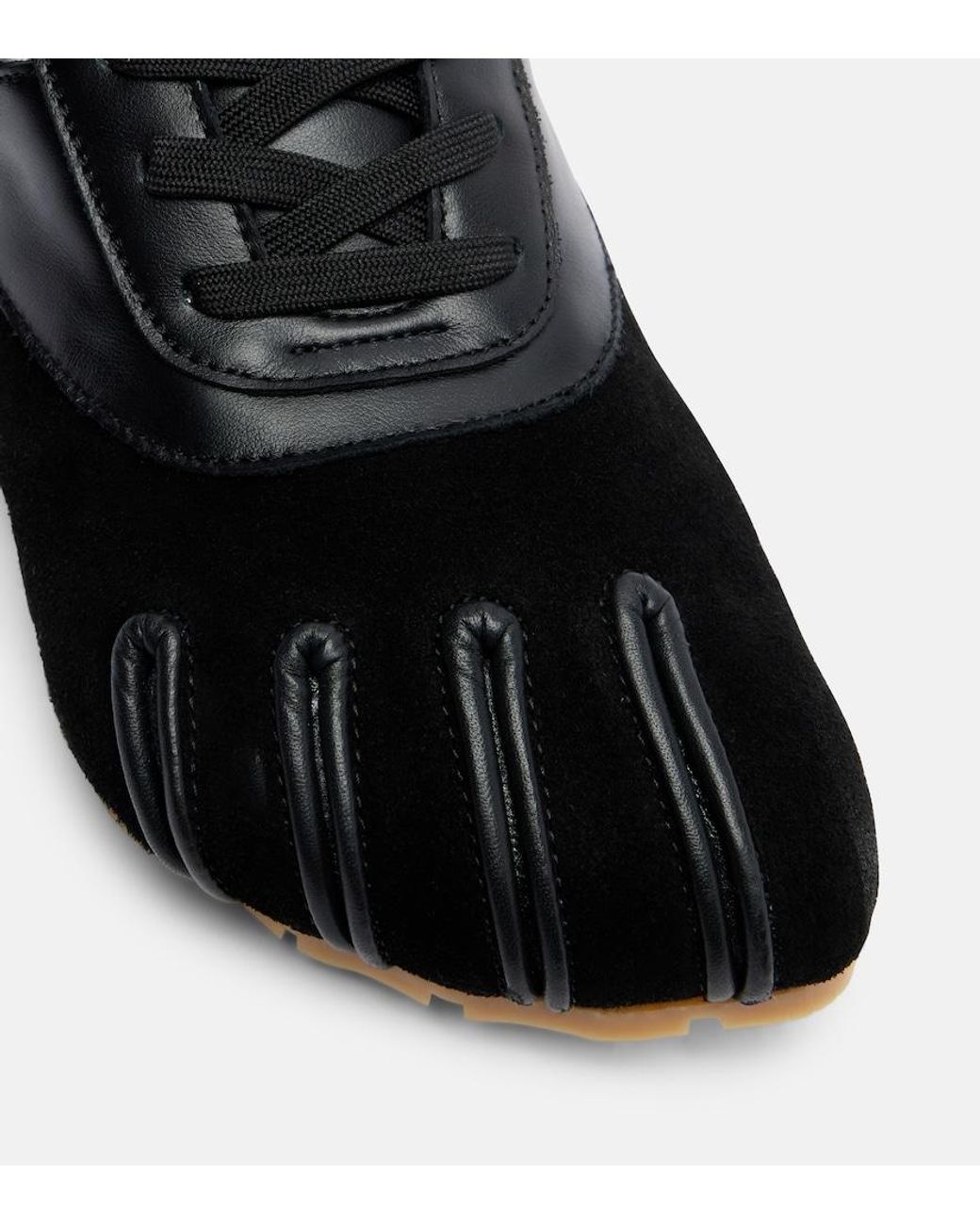 Coperni Black Leather-Trimmed Suede Sneakers