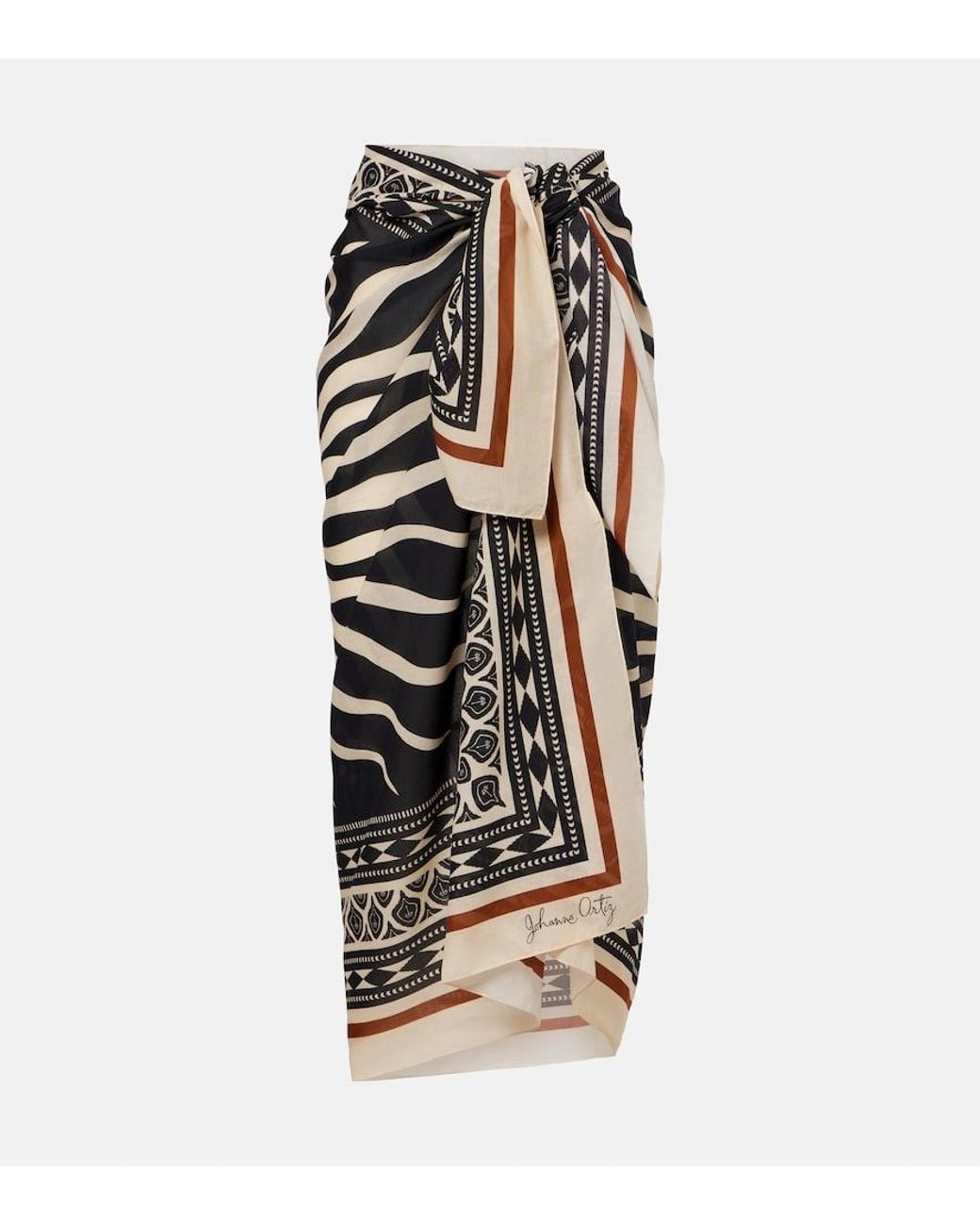 Johanna Ortiz White Printed Cotton Beach Cover-Up